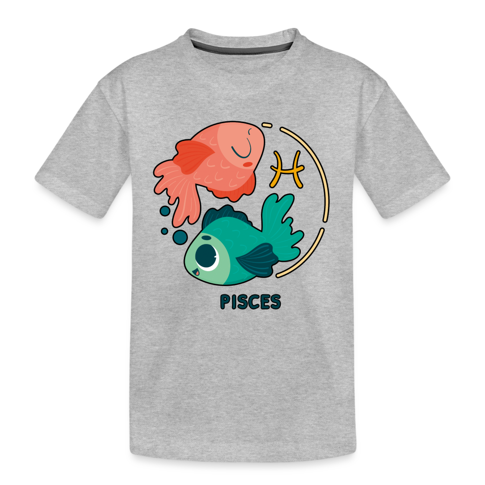 Kid’s Cartoony Pisces Premium Organic T-Shirt - heather gray