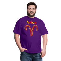 Thumbnail for Men's Power Words Aries Classic T-Shirt - purple