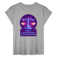 Thumbnail for Women's Neon Libra Relaxed Fit T-Shirt - heather gray