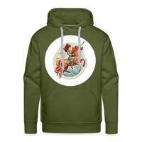 Thumbnail for Men’s Symbol Sagittarius Premium Hoodie - olive green