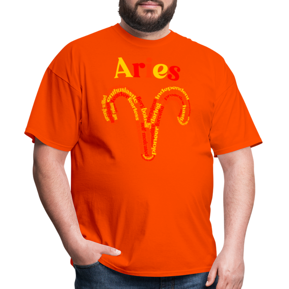 Men's Power Words Aries Classic T-Shirt - orange