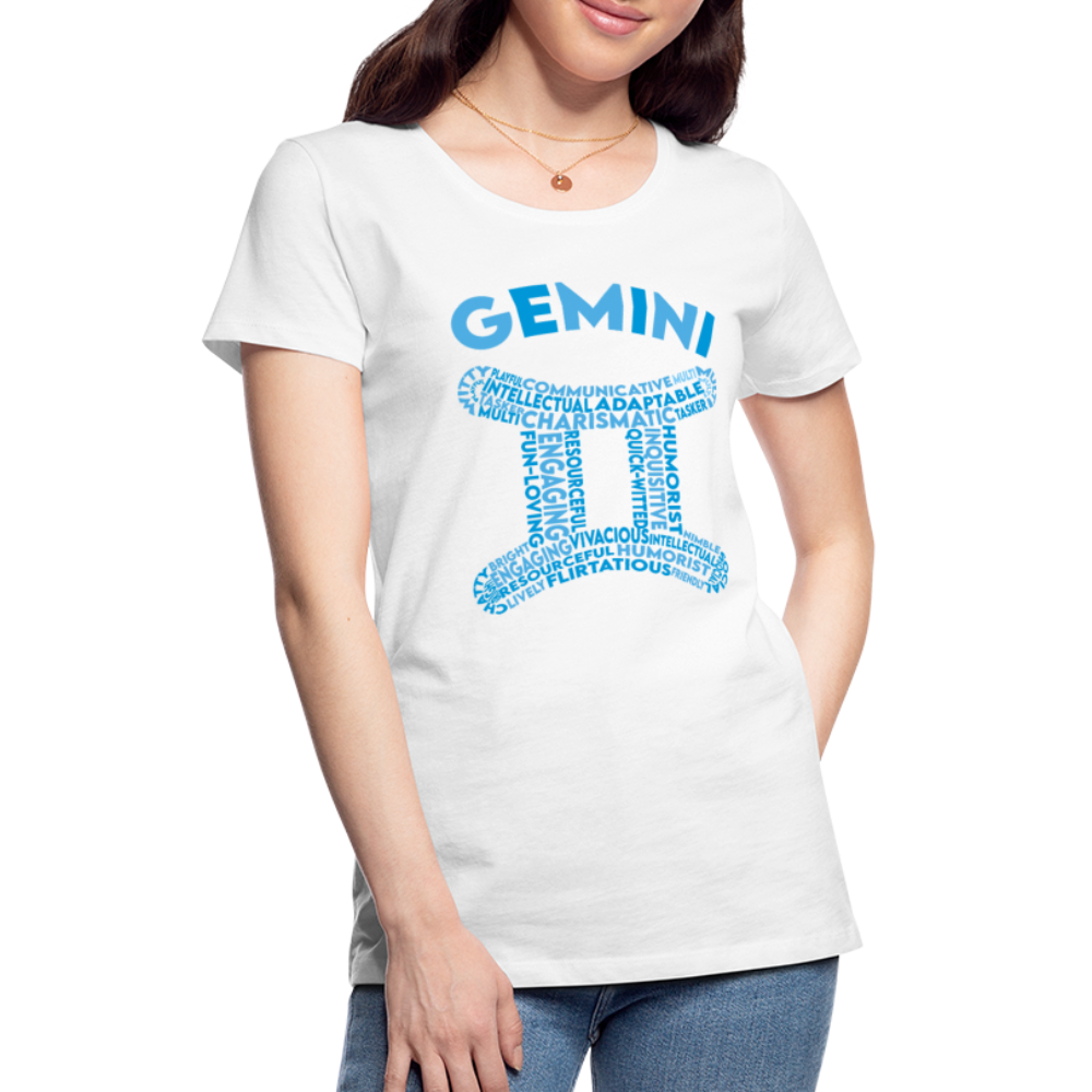 Women's Power Words Gemini Premium T-Shirt - white