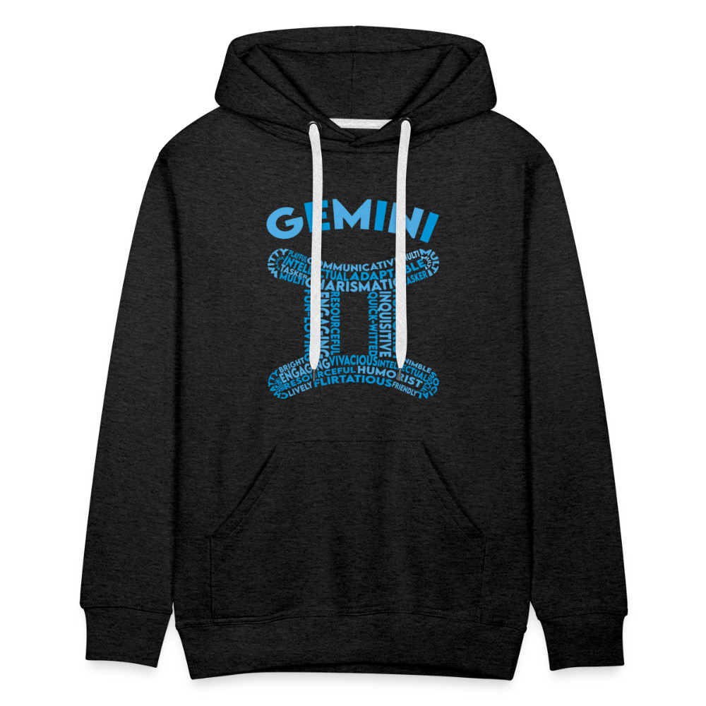 Men's Power Words Gemini Premium Hoodie - charcoal grey