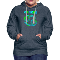 Thumbnail for Women's Power Words Cancer Premium Hoodie - heather denim