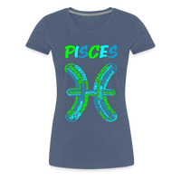 Thumbnail for Women's Power Words Pisces Premium T-Shirt - heather blue