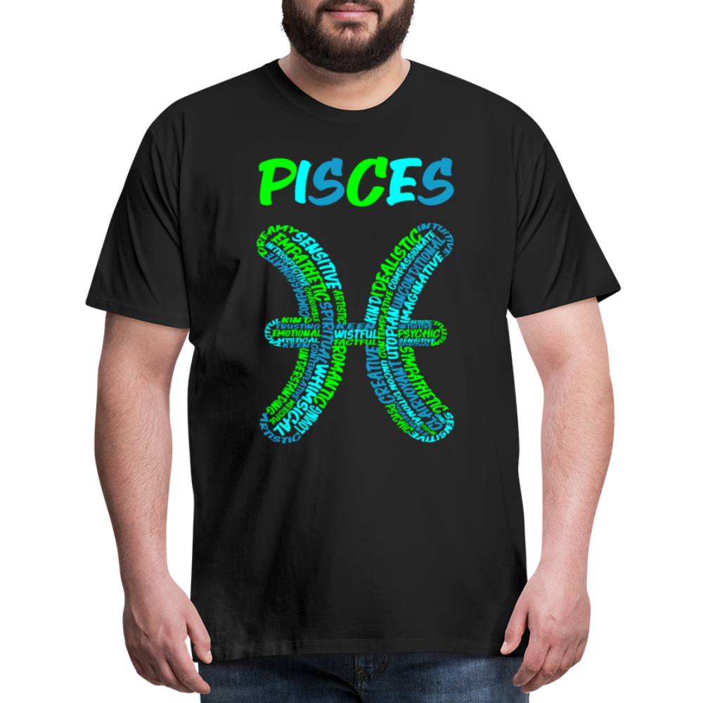 Men's Power Words Pisces Premium T-Shirt - black