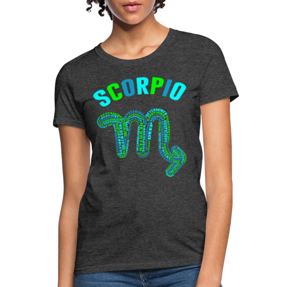 Women's Power Words Scorpio T-Shirt - heather black