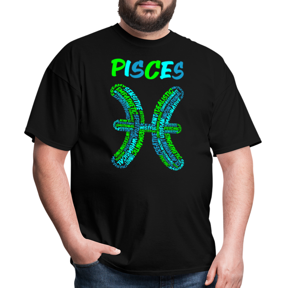 Men's Power Words Pisces Classic T-Shirt - black