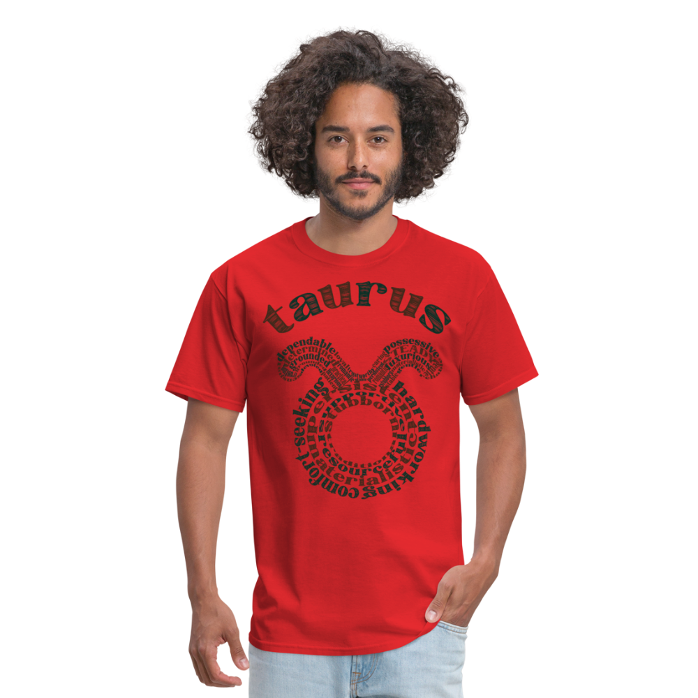 Men's Power Words Taurus Classic T-Shirt - red