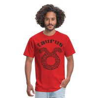 Thumbnail for Men's Power Words Taurus Classic T-Shirt - red