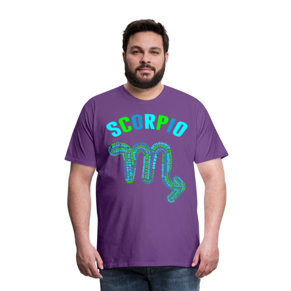 Men's Power Words Scorpio Premium T-Shirt - purple