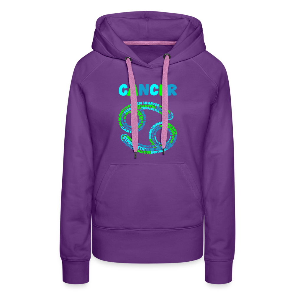 Women's Power Words Cancer Premium Hoodie - purple 