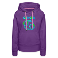 Thumbnail for Women's Power Words Cancer Premium Hoodie - purple 