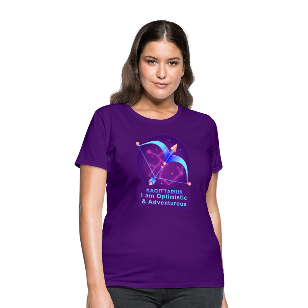 Women's Neon Sagittarius T-Shirt - purple