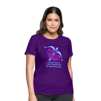 Thumbnail for Women's Neon Sagittarius T-Shirt - purple