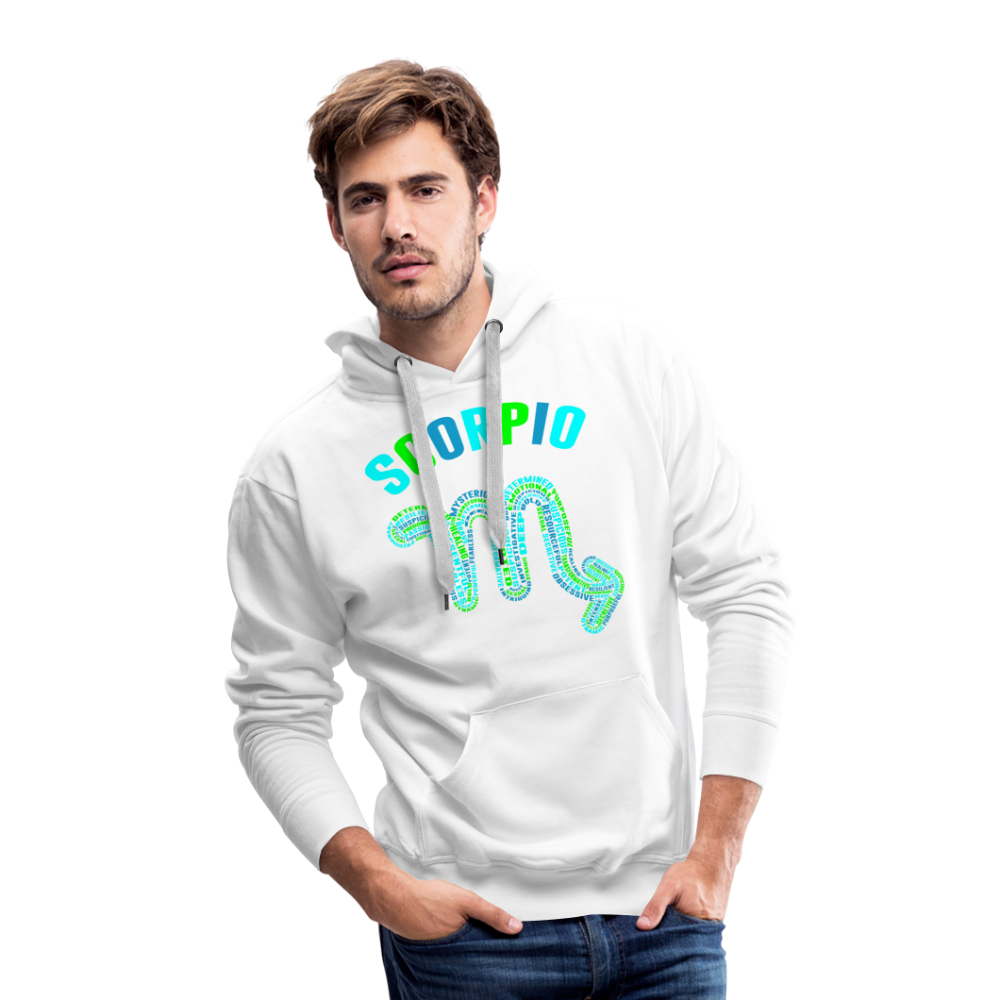 Men's Power Words Scorpio Premium Hoodie - white