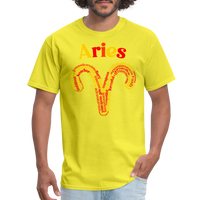 Thumbnail for Men's Power Words Aries Classic T-Shirt - yellow