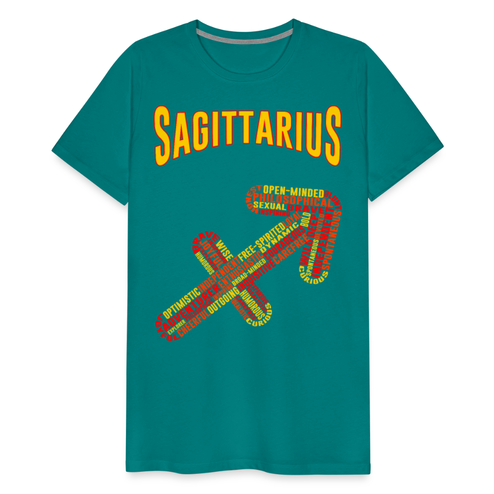 Men's Power Words Sagittarius Premium T-Shirt - teal