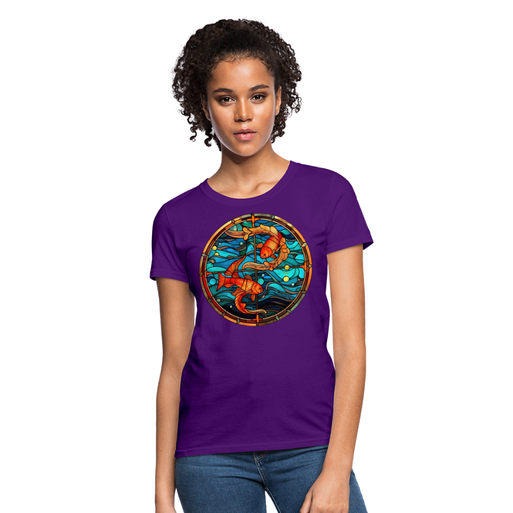 Women's Mosaic Pisces T-Shirt - purple