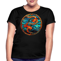 Thumbnail for Women's Mosaic Pisces Relaxed Fit T-Shirt - black