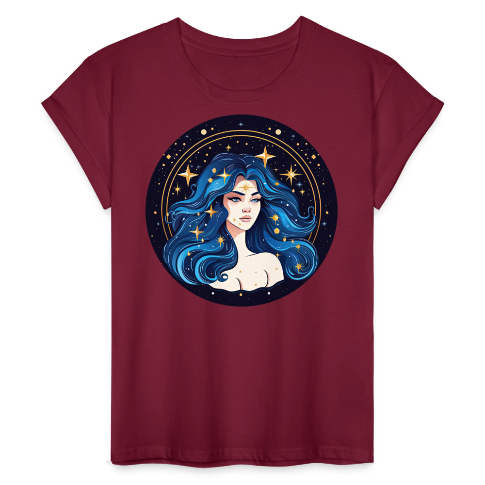 Women's Magic Virgo Relaxed Fit T-Shirt - burgundy