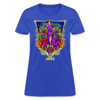 Thumbnail for Women's Cosmic Aries Design T-Shirt - royal blue