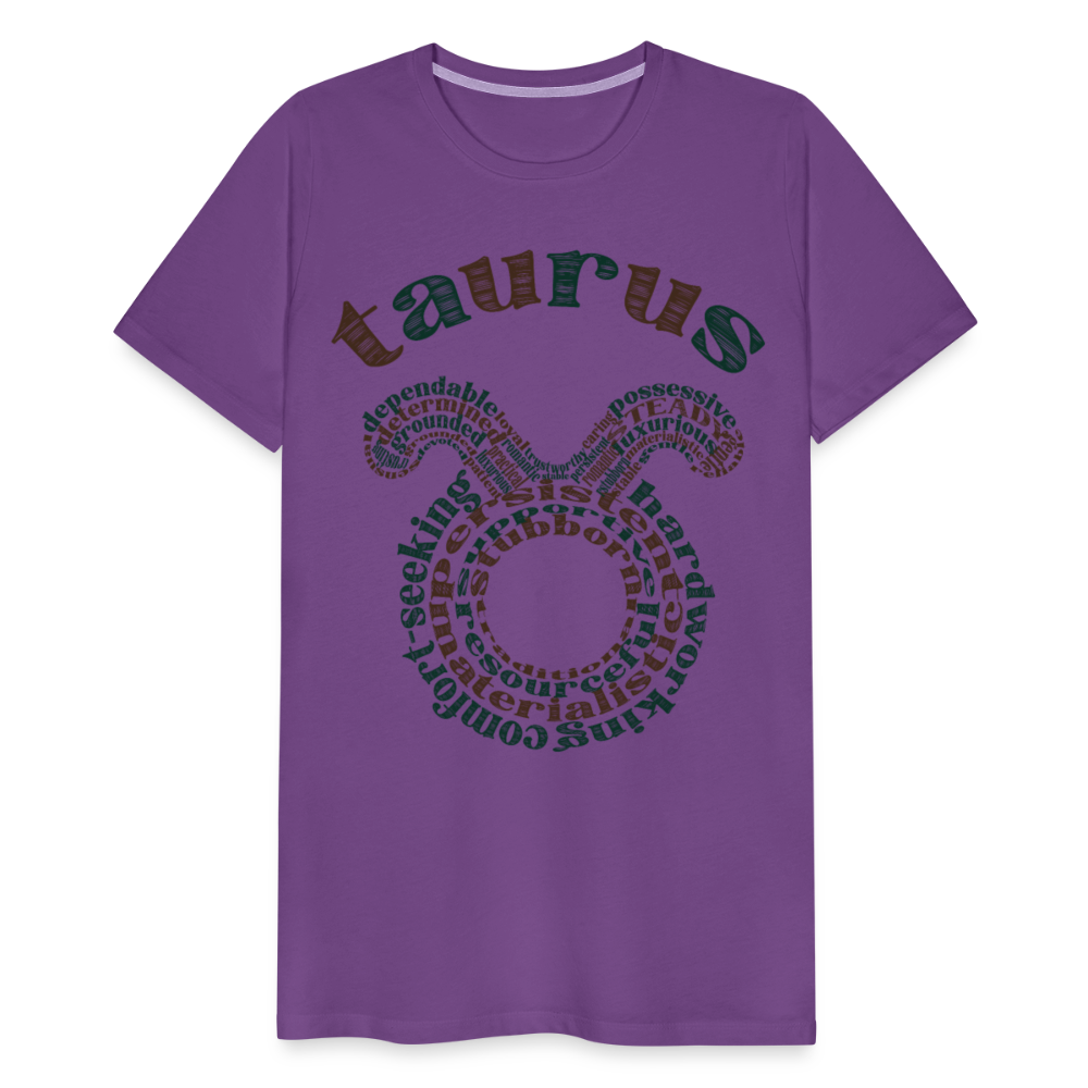 Men's Power Words Taurus Premium T-Shirt - purple