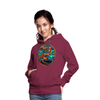 Thumbnail for Women’s Mosaic Pisces Premium Hoodie - burgundy