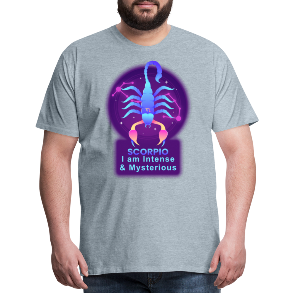 Men's Neon Scorpio Premium T-Shirt - heather ice blue