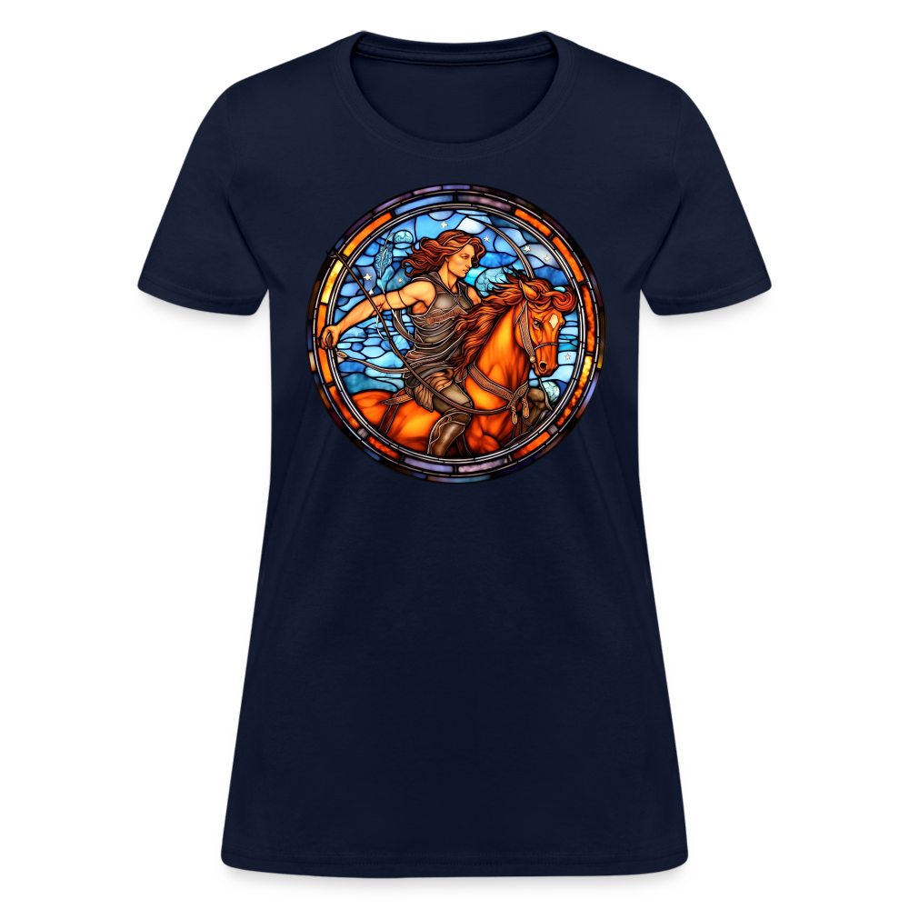 Women's Mosaic Sagittarius T-Shirt - navy