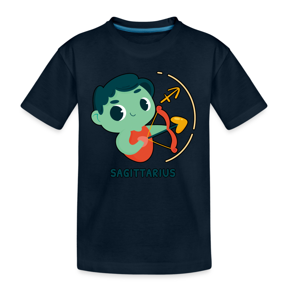 Kid’s Cartoony Sagittarius Premium Organic T-Shirt - deep navy