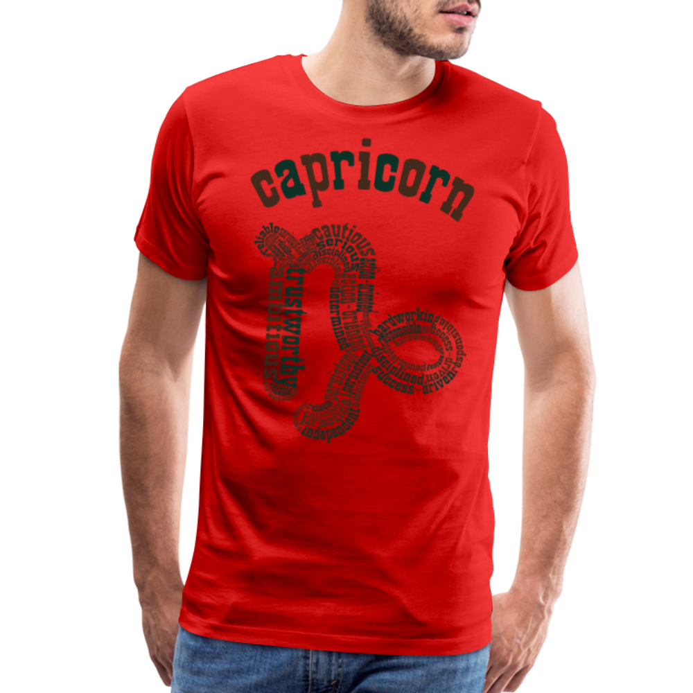 Men's Power Words Capricorn Premium T-Shirt - red