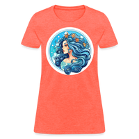 Thumbnail for Women's Symbol Aquarius T-Shirt - heather coral