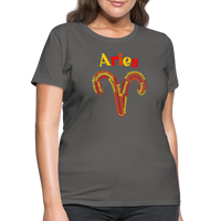 Thumbnail for Women's Power Words Aries T-Shirt - charcoal