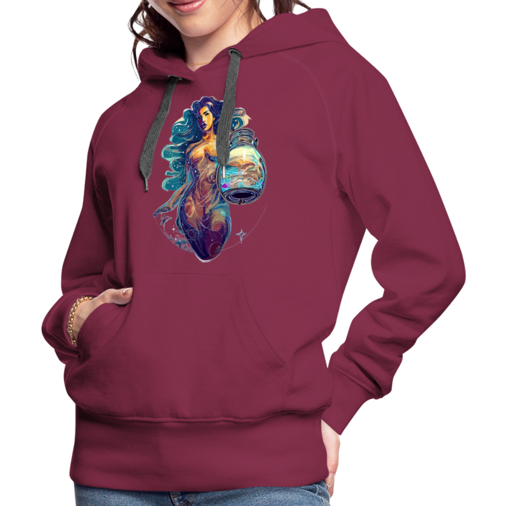 Women’s Mythical Aquarius Premium Hoodie - burgundy