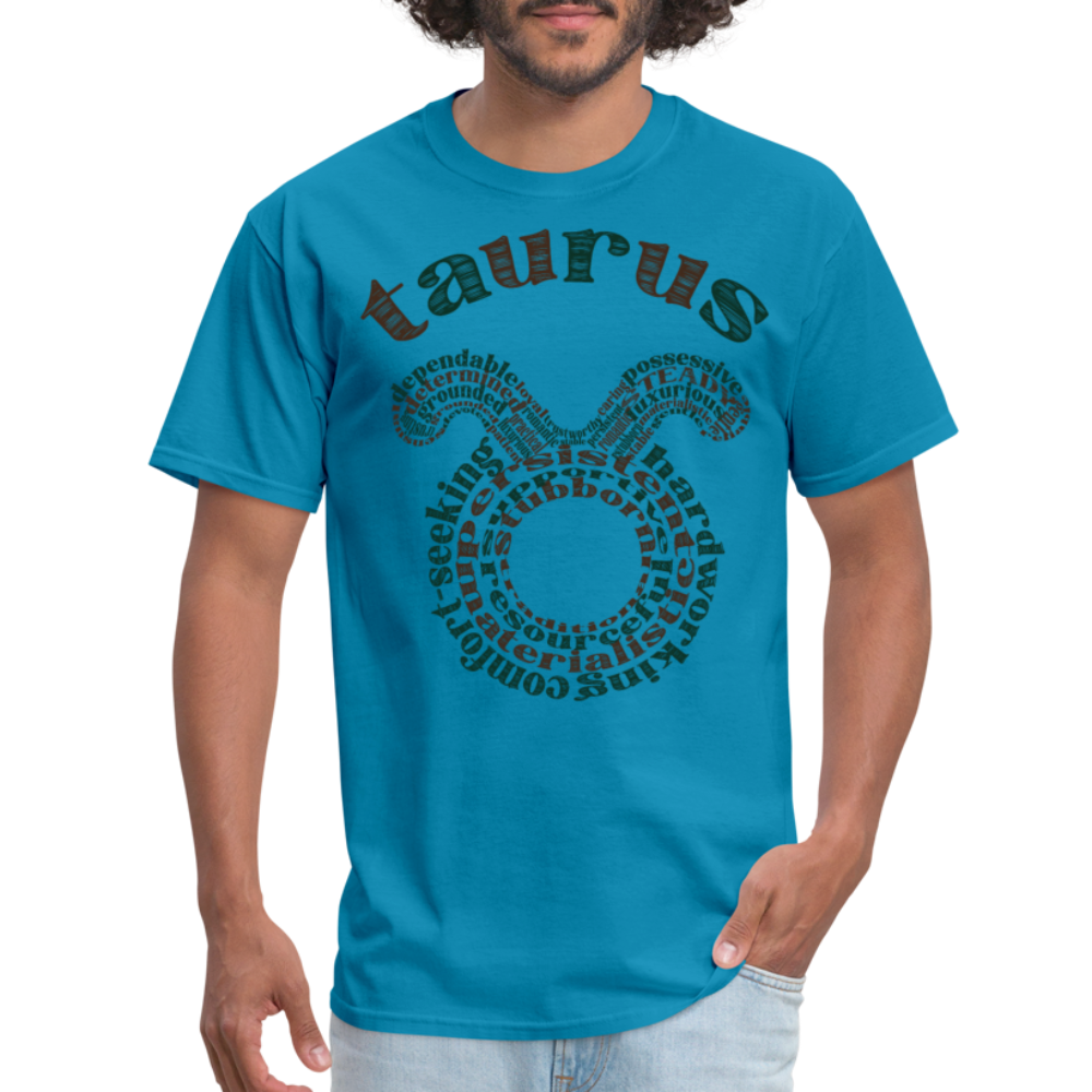 Men's Power Words Taurus Classic T-Shirt - turquoise