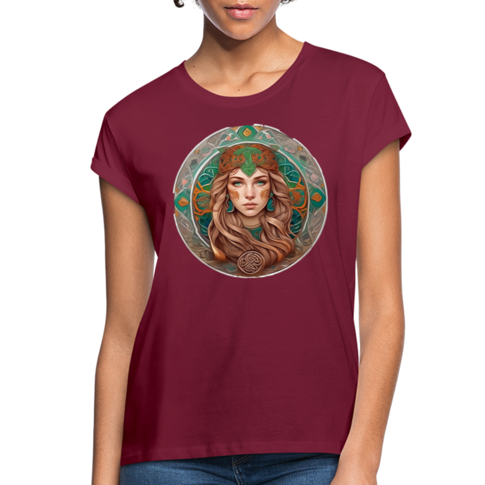 Women's Mythical Virgo Relaxed Fit T-Shirt - burgundy