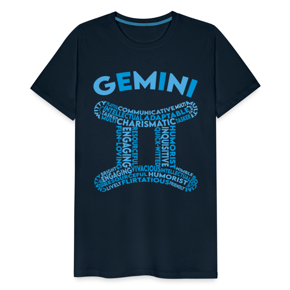 Men's Power Words Gemini Premium T-Shirt - deep navy