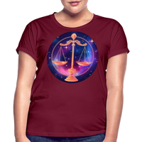 Thumbnail for Women's Magic Libra Relaxed Fit T-Shirt - burgundy