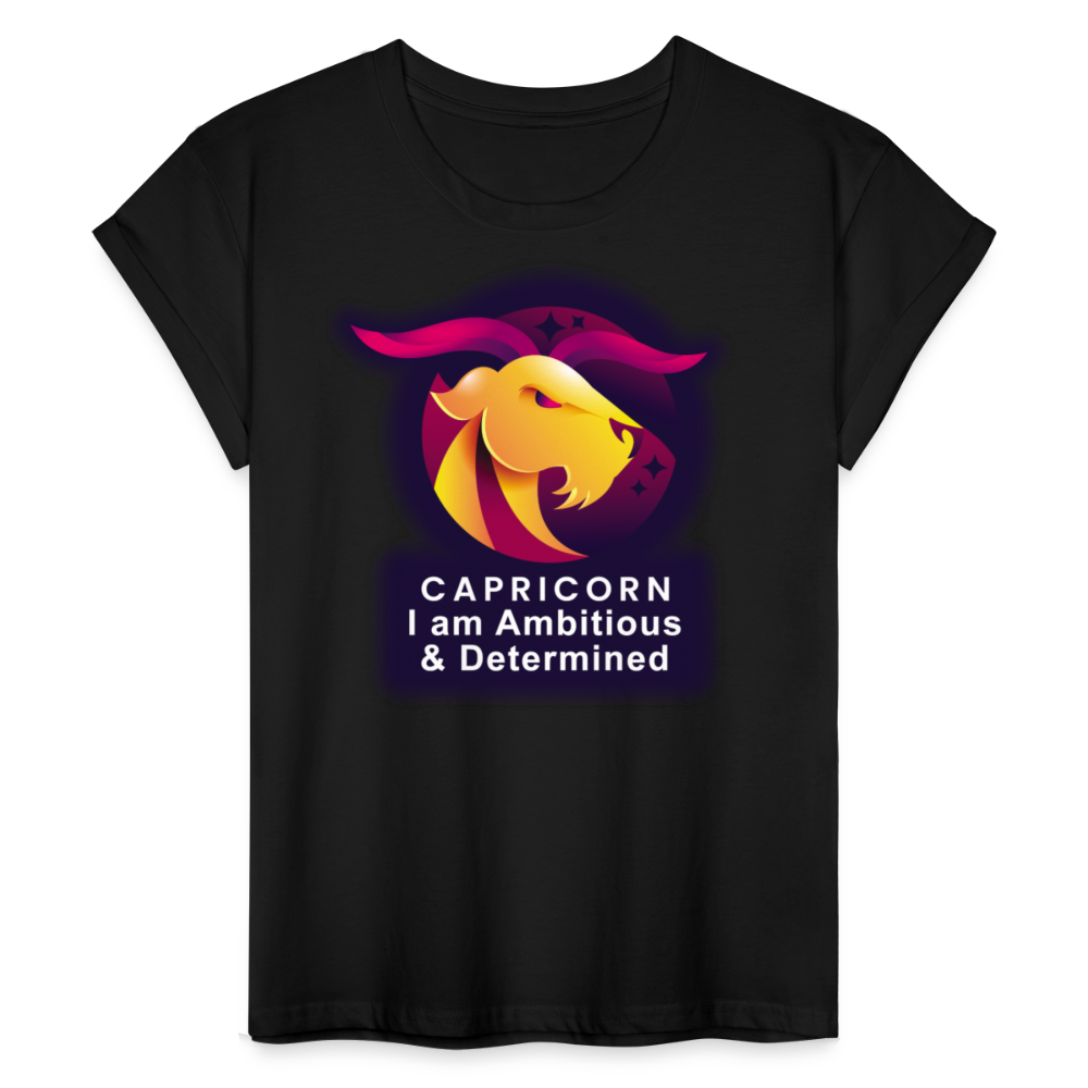 Women's Glow Capricorn Relaxed Fit T-Shirt - black