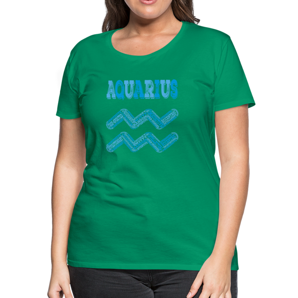 Women's Power Words Aquarius Premium T-Shirt - kelly green