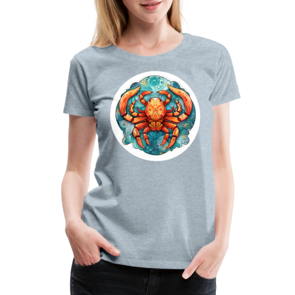 Women’s Symbol Cancer Premium T-Shirt - heather ice blue