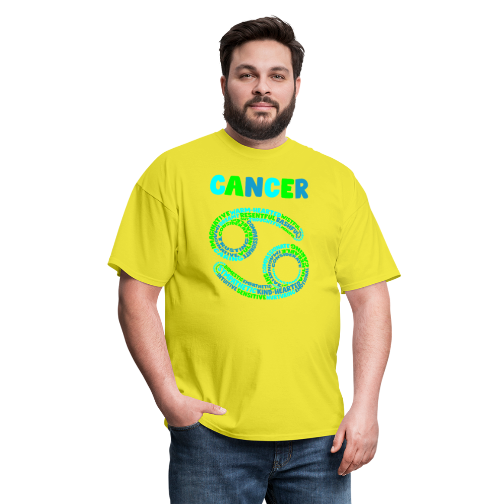 Men's Power Words Cancer Classic T-Shirt - yellow