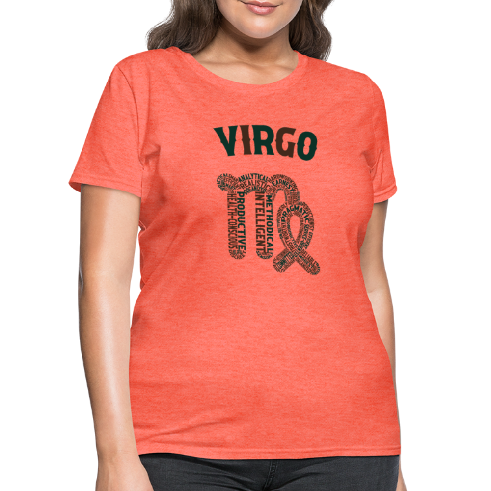 Women's Power Words Virgo T-Shirt - heather coral