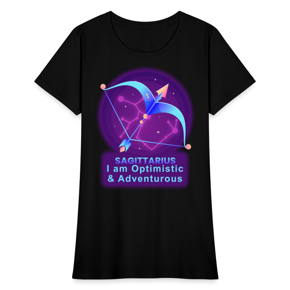 Women's Neon Sagittarius T-Shirt - black