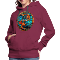 Thumbnail for Women’s Mosaic Pisces Premium Hoodie - burgundy