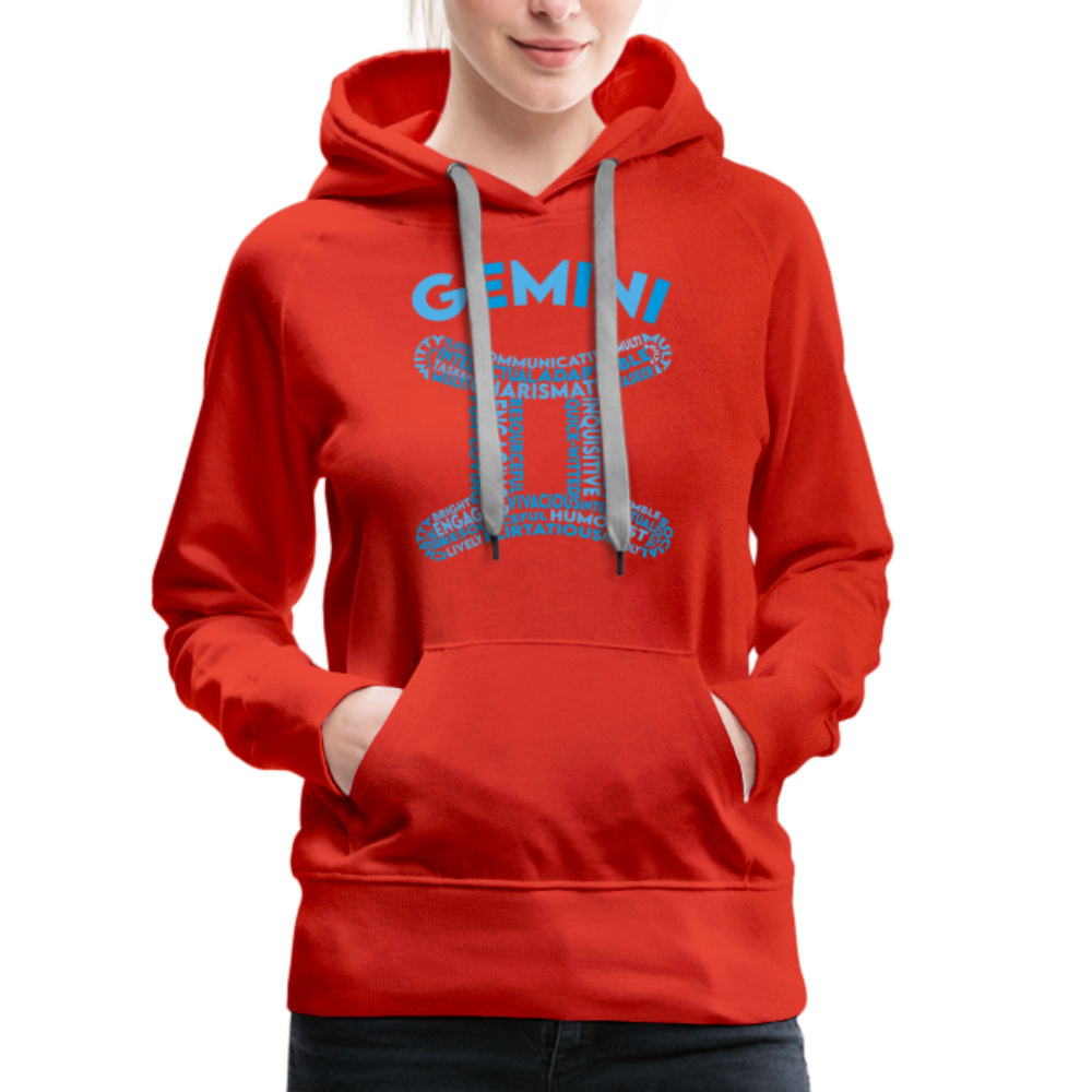 Women's Power Words Gemini Premium Hoodie - red