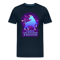 Thumbnail for Men's Neon Taurus Premium T-Shirt - deep navy