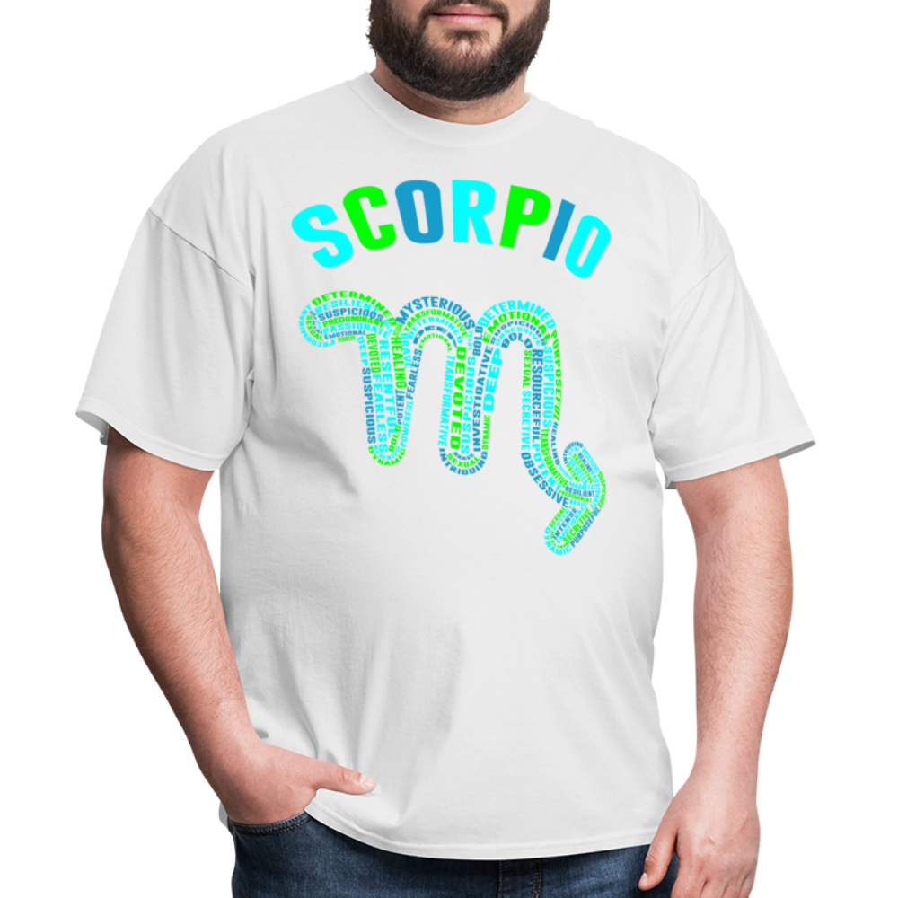 Men's Power Words Scorpio Classic T-Shirt - white