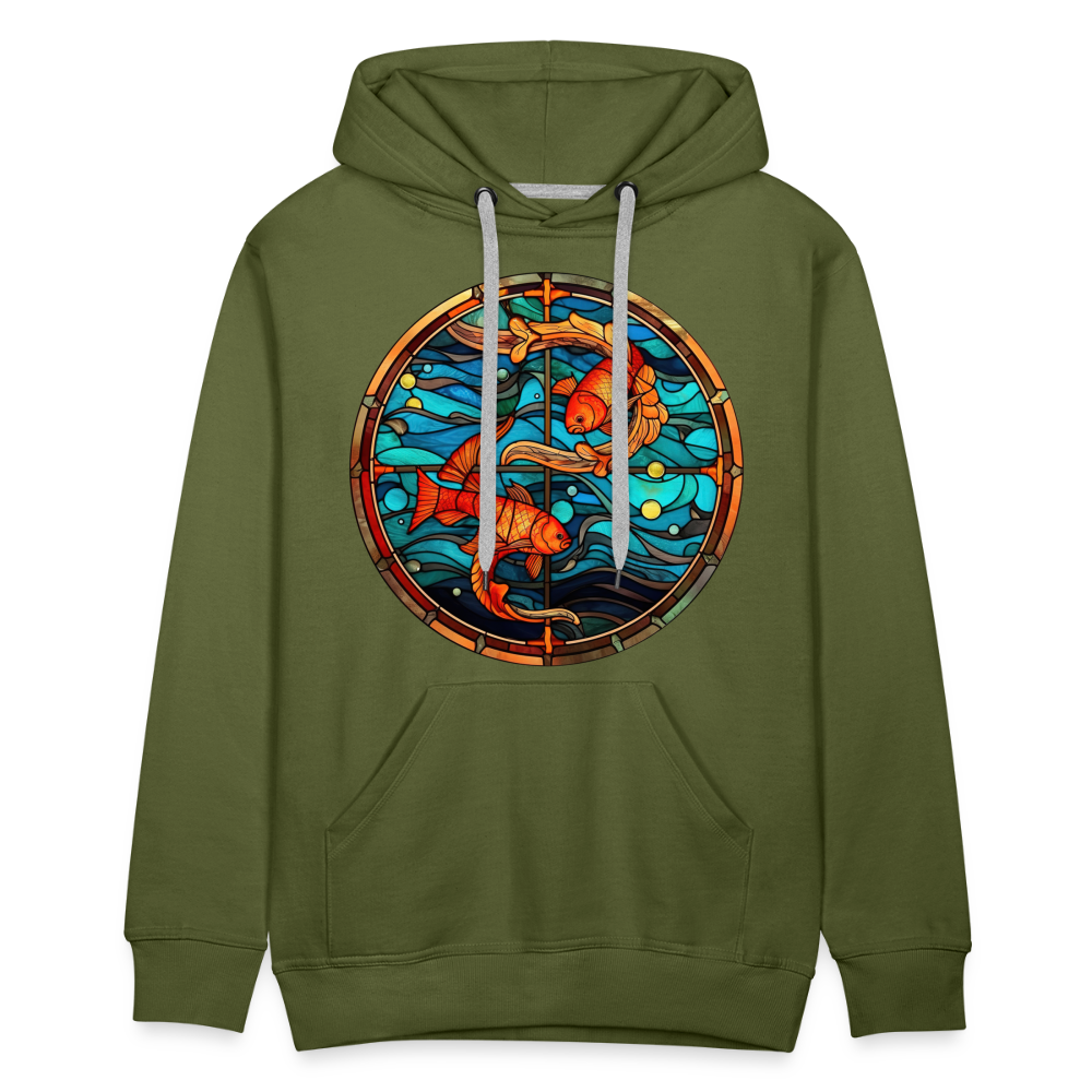 Men’s Mosaic Pisces Premium Hoodie - olive green